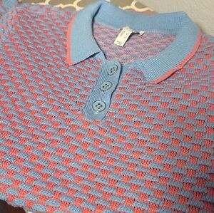 Sport Savvy Elbow Sleeve Polo Sweater Newer Used